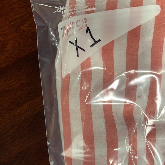 Chico’s Womens Tunic 3 Orange White Splice Stripes Button Up Button Cuff Pockets - Picture 14 of 14